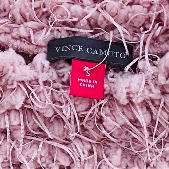 NWT: VINCE CAMUTO | Pink Teddy-Knit Mock-Neck Sweater - Picture 2 of 5